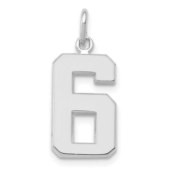 Kazi Luxury 14k White Gold Medium Polished Number 6 Charm,New Products : American Fashion Style Bags On Sale